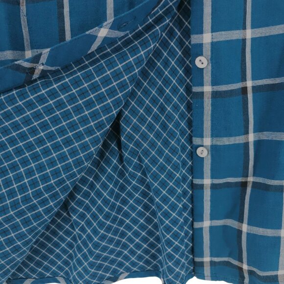 J. JILL Blue Plaid Check Double Fabric Tunic Shirt Button Up 100% Cotton Size 1X - Picture 3 of 11